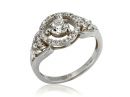 White Gold Floating Halo Diamond Engagement Ring