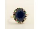 Sapphire Victorian Style Halo Ring