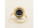 Sapphire Victorian Style Diana Halo Ring