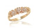 Floral Cluster Diamond Ring Rose Gold