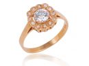 Diamond Floral Halo Ring Rose Gold