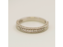 Edwardian Eternity Ring Engraved 14k White Gold