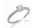 White Gold Tapered Solitaire Diamond Engagement Ring 