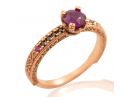 Ruby Pave Engagement Ring Rose Gold
