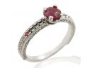 Ruby Pave Engagement Ring White Gold