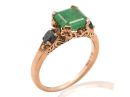 Antique Setting Emerald Engagement Ring Rose Gold