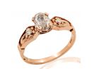 Vintage Oval Diamond Engagement Ring Rose Gold
