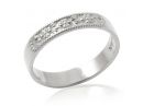 Wide Vintage Style Floral Band White Gold