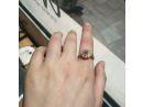 טבעת וינטאג' משובצת יהלום שחור רובי