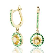 עגילי סיטרין ואמרלד