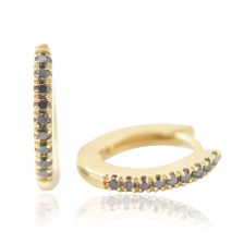 Pave Ruby Hoops Yellow Gold