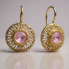 Yellow gold and Aquamarine earrings