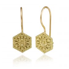 Hexagon Gold Earrings