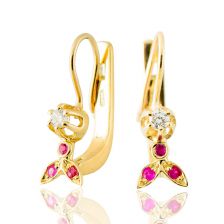 Antique Style Diamond Dangling Earrings 14k