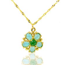 שרשרת זהב עם תליון פרח