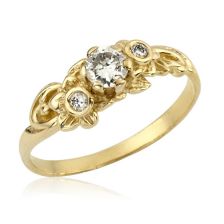 טבעת אירוסין פרחונית בסגנון ארט נובו 