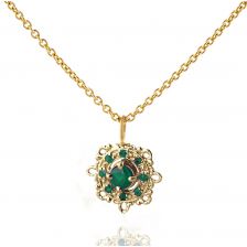 Victorian Rose Gold Necklace with Emeralds