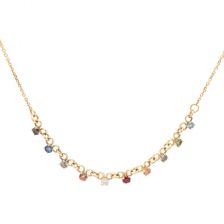Multi Gemstone Diamond Necklace