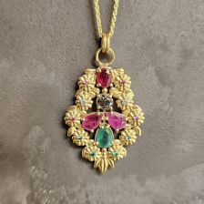 Antique Style Diamond Drop Earrings 14k Gold 