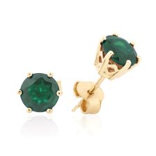 עגילים צמודים מלכותיים משובצים אמרלד