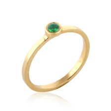 Petite Solitaire Emerald Ring