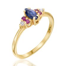 Side Stone Sapphire Ring