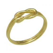 טבעת נישואין קשר כפול אלגנטית בזהב 14 קראט