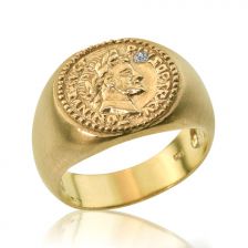 טבעת חותם הרקולס משובצת יהלום