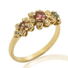 טבעת זהב פרחונית בסגנון וינטג'
