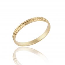 Unique Wheat Pattern Gold Wedding Band