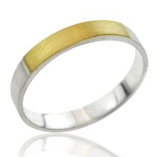 טבעת נישואין לגבר בשילוב שני גווני זהב 