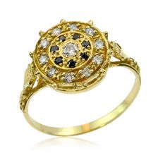 טבעת וינטאג' משובצת מגוון יהלומים
