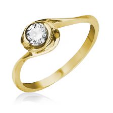 טבעת אירוסין ספירלית משובצת יהלום