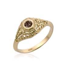 טבעת דקורטיבית משובצת יהלום גולמי