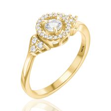 Custom Floating Halo Engagement Ring 