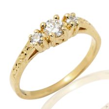 Unique Trio Engagement Ring in Yellow Gold