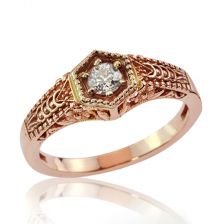  טבעת משובצת יהלום בסגנון ויקטוריאני 