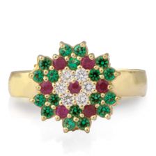 Rich and  colorful gemstones vintage ring
