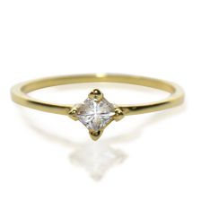 Square Cut Diamond Solitaire Ring
