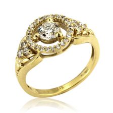 טבעת אירוסין בעיצוב עתיק משובצת יהלומים 