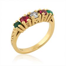 טבעת זהב מעוצבת בהשראת אמצע המאה 