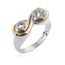 טבעת אינפיניטי ייחודית משובצת יהלומים  