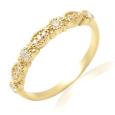  Edwardian Diamond Half Eternity Ring 14k