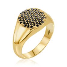 Modern Opulent Black Diamond Ring