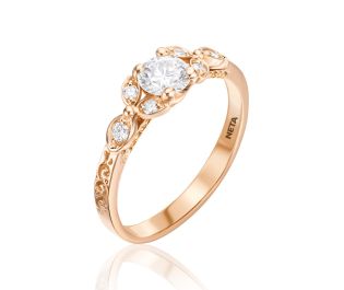 טבעת יהלומים במראה רומנטי