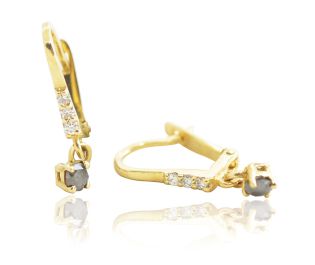 Elegant Diamond Leverback Earrings 18k