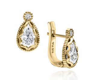 עגילי טיפה יהלומים