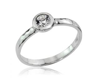 Bezel Set White Gold Diamond Engagement Ring