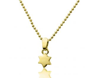 Solid Gold Star of David Artistic Pendant