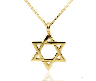 Gold Artistic Star of David Pendant Necklace